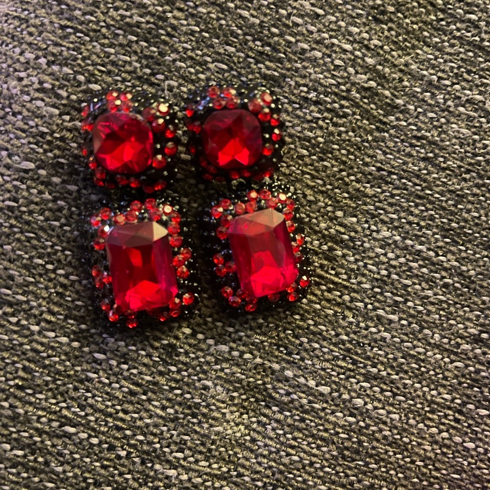 Elegant Red Gemstone Earrings